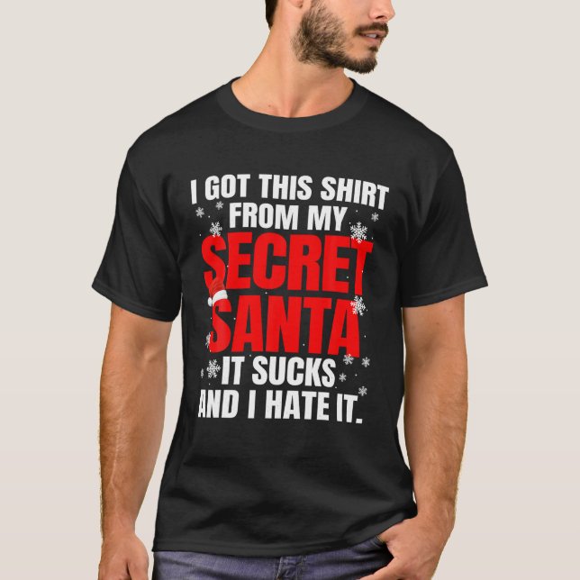 Camiseta Funny Mejor Navidades Secreto Santa Menor de 20 25 (Anverso)