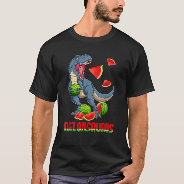 Camiseta Funny Melonsaurus Watermelon Dinosaur Summer Tropi (Anverso)