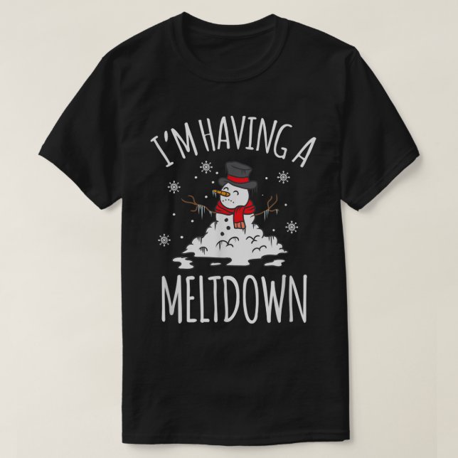 Camiseta Funny Melting Snowman Christmas Humor Design (Diseño del anverso)