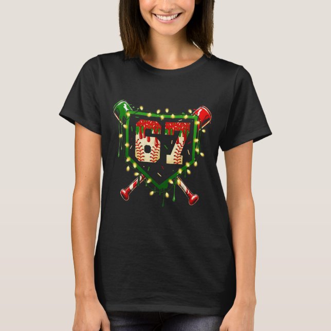 Camiseta Funny Meme 67 Christmas Baseball Ice Cream Men Boy (Anverso)