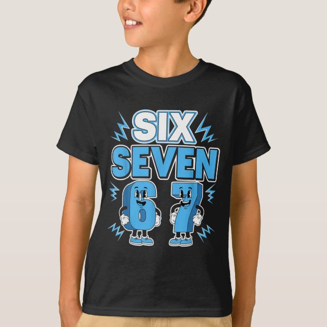 Camiseta Funny Meme 67 Six Seven 6 7 Italian Brainrot Boys  (Anverso)
