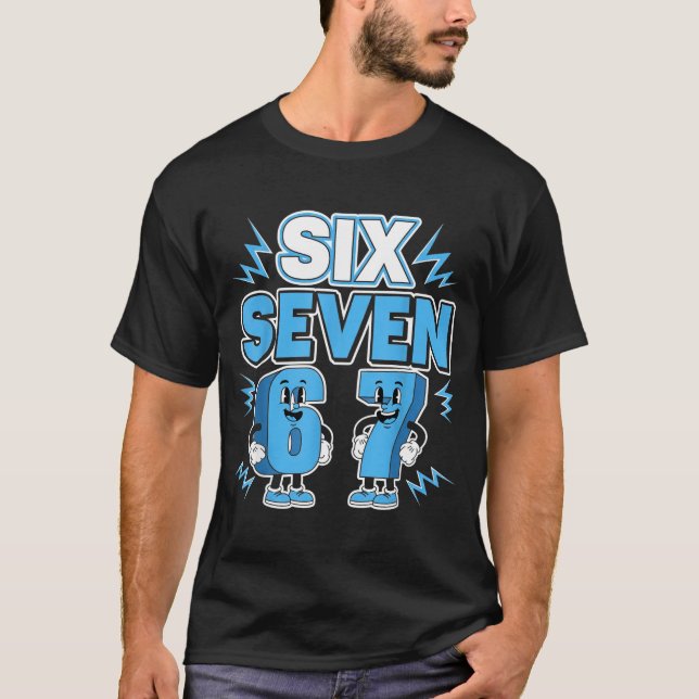 Camiseta Funny Meme 67 Six Seven 6 7 Italian Brainrot Boys  (Anverso)