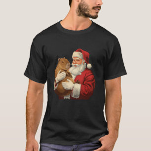 Camiseta Funny Meme Capybara Lover Navidades Santa Holding