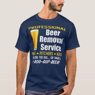 Camiseta Funny Mens Drin Servicio de eliminación de cerveza
