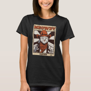 Camiseta Funny Meowdy Partner Cat Howdy Cowboy Wild West