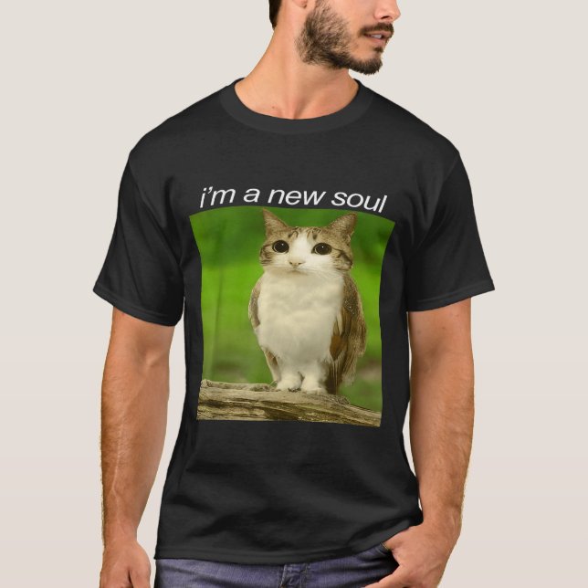 Camiseta Funny Meowl Cat Owl Brainrot Cursed Internet Silly (Anverso)