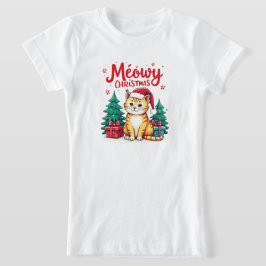 Camiseta Funny Meowy Christmas Cat T-shirt