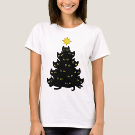 Camiseta Funny Meowy Kawaii Árbol de Navidad de los gatos n
