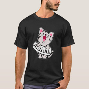 Camiseta Funny Meowzart Cat Pun música clásica Piano Keybo