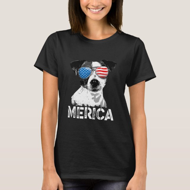 Camiseta Funny Merica Jack Russell Terrier (Anverso)