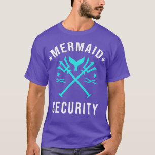 Camiseta Funny Mermaid Security Turquoise Fin Fork Shirt