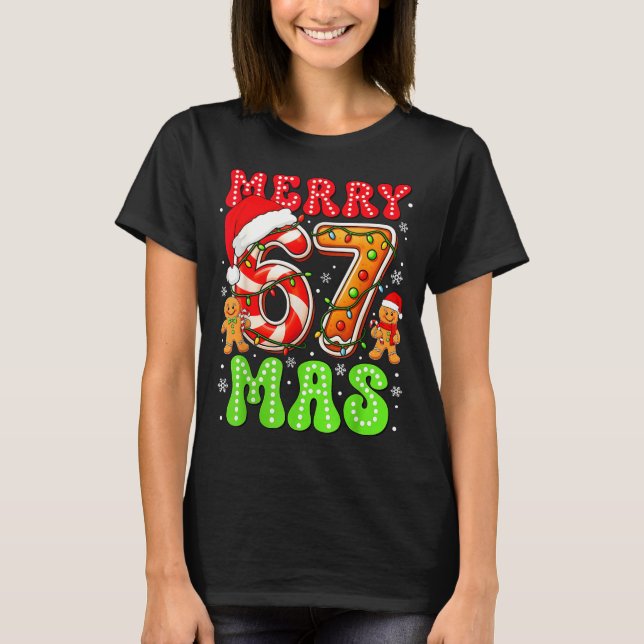 Camiseta Funny Merry 67 Mas Christmas Holiday Women Kids Xm (Anverso)