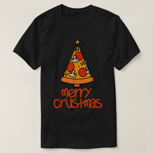 Camiseta Funny Merry Crustmas Pizza Amantes A Los Navidades (Diseño del anverso)