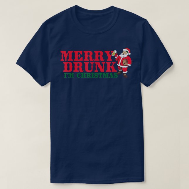 Camiseta Funny Merry Dunk Im Navidades De Vestir Cerveza Lo (Diseño del anverso)