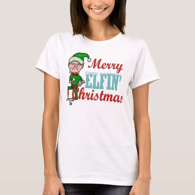 Camiseta Funny Merry Elfin Navidades Pun (Anverso)