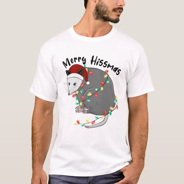 Camiseta Funny Merry Hissmas Opossum (Anverso)