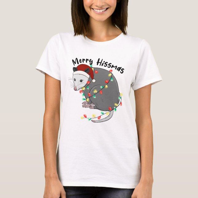 Camiseta Funny Merry Hissmas Opossum (Anverso)