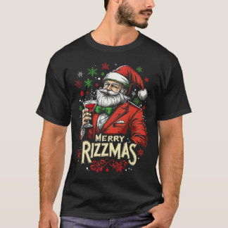 Camiseta Funny Merry Rizzmas Santa Navidades