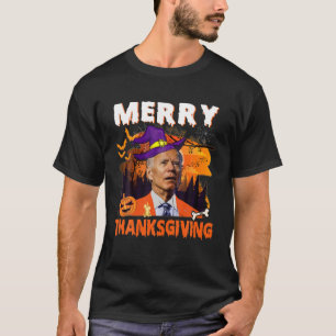 Camiseta Funny Merry Thankending Halloween Anti Joe Biden