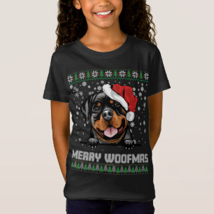 Camiseta Funny Merry Woofmas Rottweiler Navidades Dog Lover