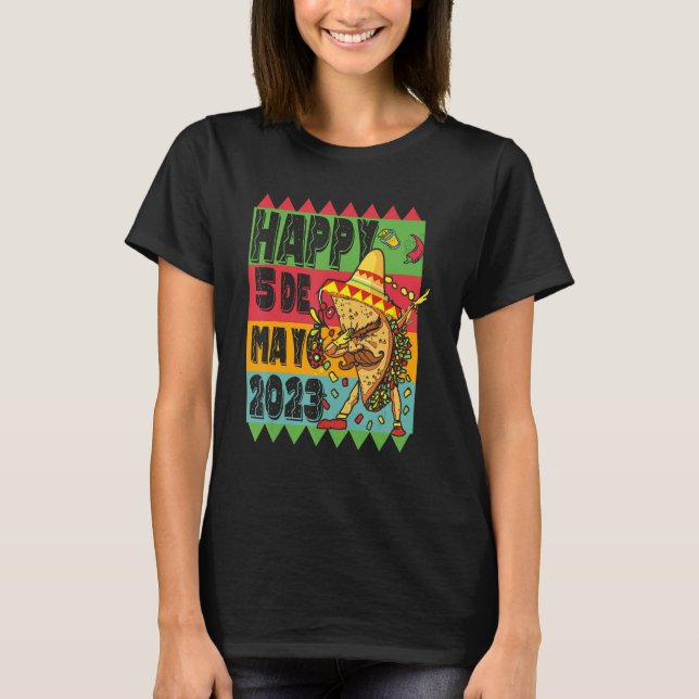 Camiseta Funny Mexican Fiesta Cinco de Mayo Taco Sombrero (Anverso)