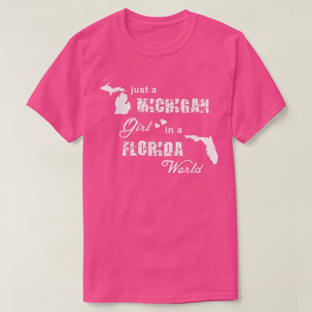 Camiseta Funny Michigan es sólo un chica de Michigan en Flo (Diseño del anverso)