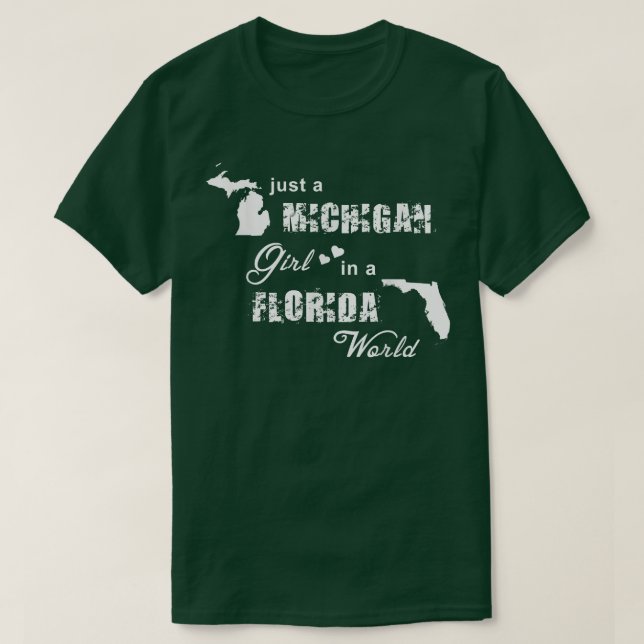 Camiseta Funny Michigan es sólo un chica de Michigan en Flo (Diseño del anverso)