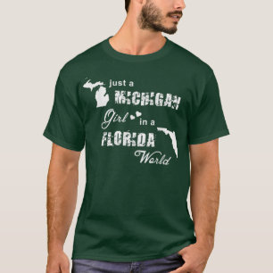 Camiseta Funny Michigan es sólo un chica de Michigan en Flo
