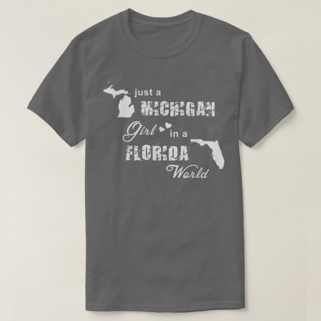 Camiseta Funny Michigan s Just a Michigan girl in a Florida (Diseño del anverso)