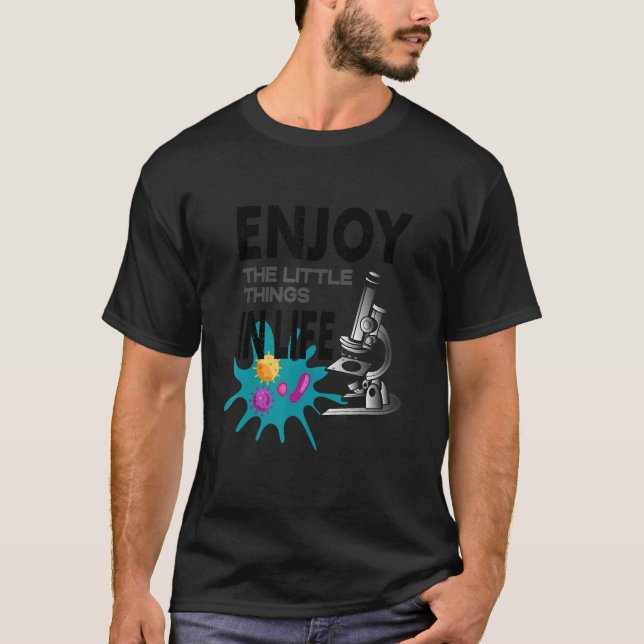 CAMISETA FUNNY MICROSCOPE, MICROBIOLOGISTS BIOLOGY NERD SCI (Anverso)