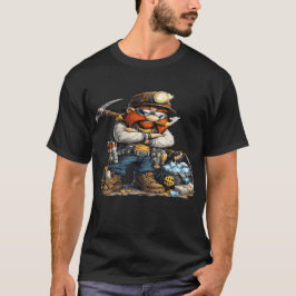 Camiseta Funny Miner Raccoon Graphic T-Shirt for Men