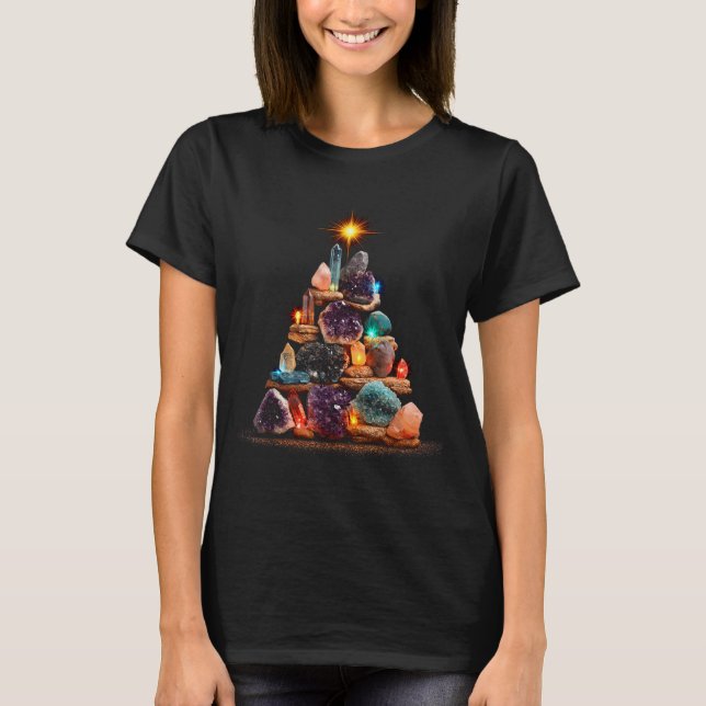 Camiseta Funny Minerals Christmas Tree Graphic Crystals  (Anverso)
