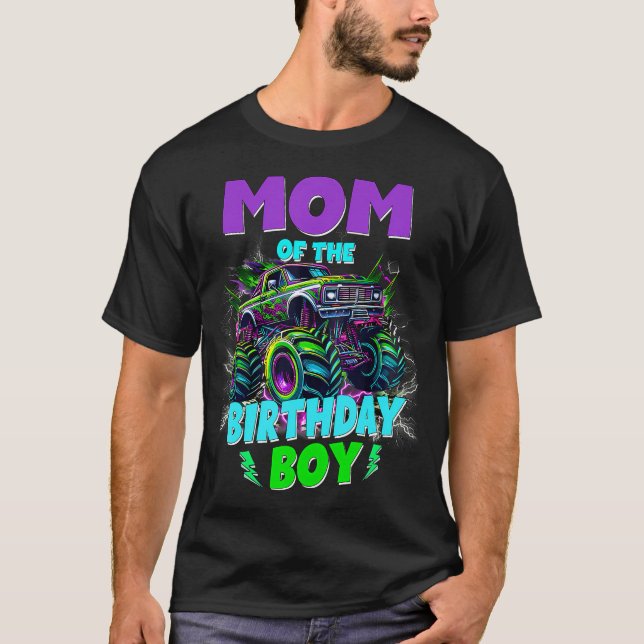Camiseta Funny Mom Of The Birthday Boy Monster Truck (Anverso)