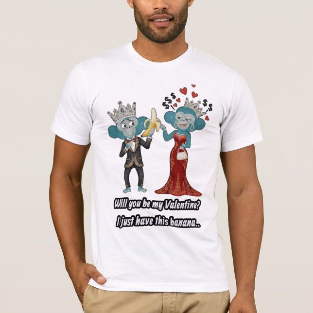 Camiseta Funny monkey couple valentine's day T-Shirt (Anverso)