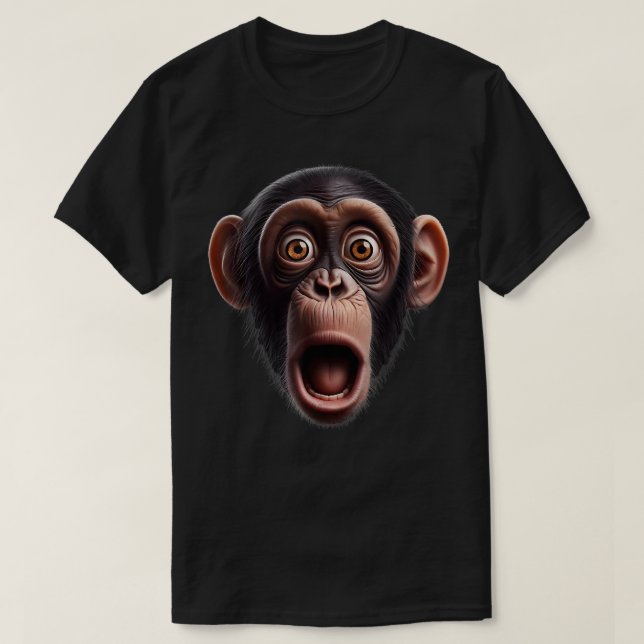 Camiseta Funny Monkey Face chimpancé (Diseño del anverso)