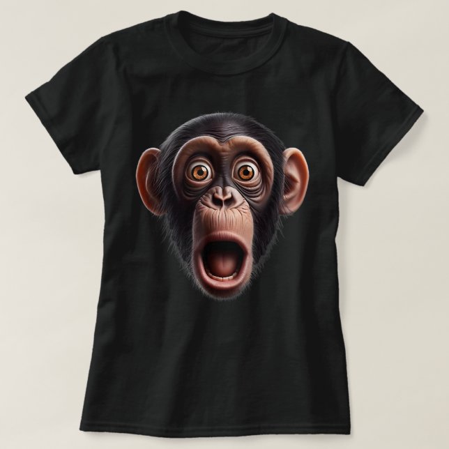 Camiseta Funny Monkey Face chimpancé (Diseño del anverso)