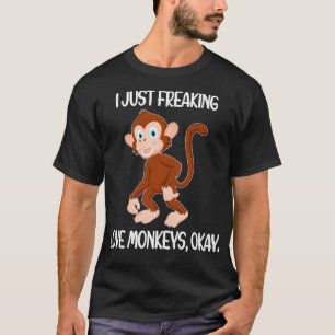 Camiseta Funny Monkey Lover Gift  I Just Freaking Love Monk
