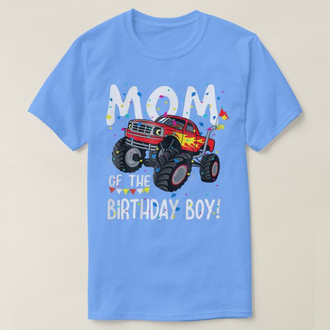 Camiseta Funny Monster Truck Party Mom of Birthday Boy Gift (Diseño del anverso)