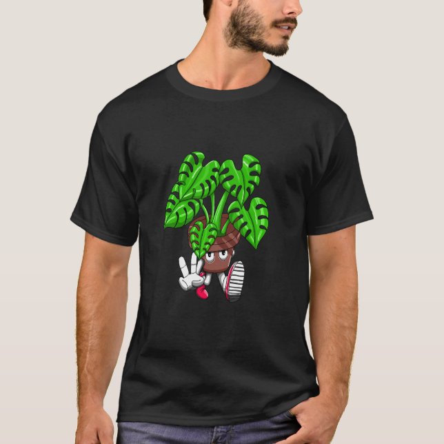 Camiseta Funny Monstera Plant Cartoon (Anverso)