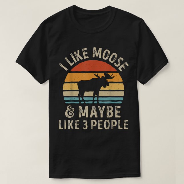 Camiseta Funny Moose Lover Retro Sunset Design (Diseño del anverso)