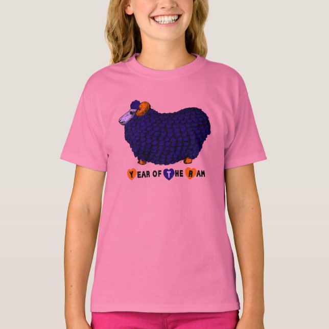 Camiseta Funny morado año chino Zodiac P Chica Tee (Anverso)