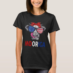 Camiseta Funny Morica 4 De Julio Hombres De Vacas De Bander