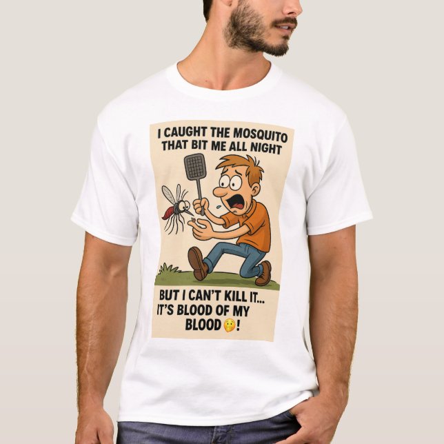 Camiseta Funny Mosquito Personalizado Bug Chase con agua (Anverso)