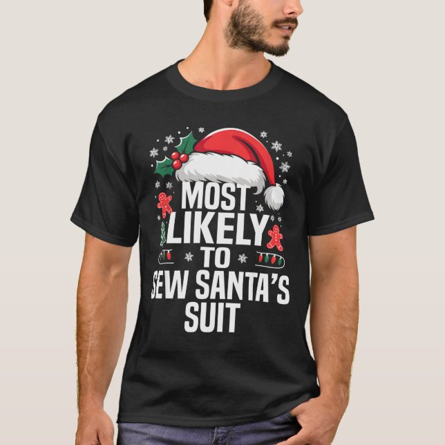 Camiseta Funny Most Likely To Christmas Family Pajama Match (Anverso)