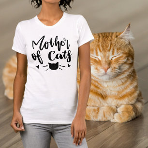 Camiseta Funny Mother of Cats Black Wording T-Shirt