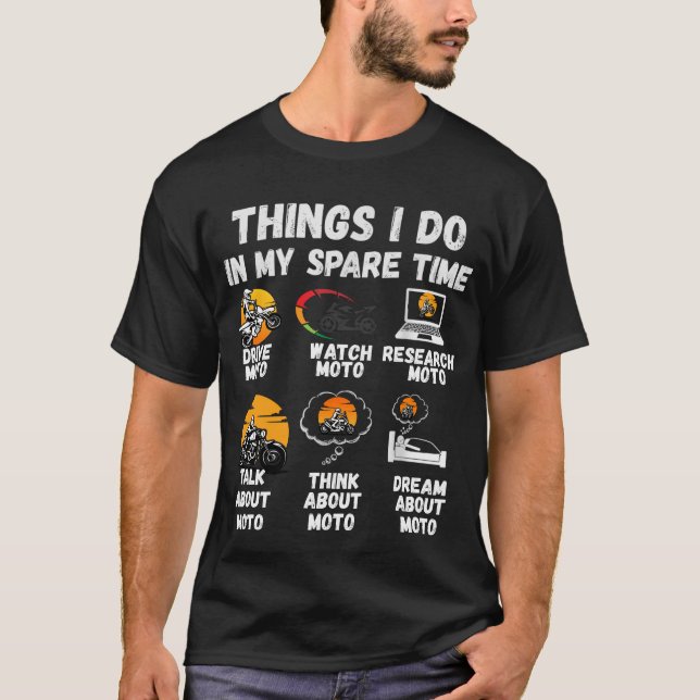 Camiseta Funny MOTO Guy Things I Do In My Spare Time (Anverso)