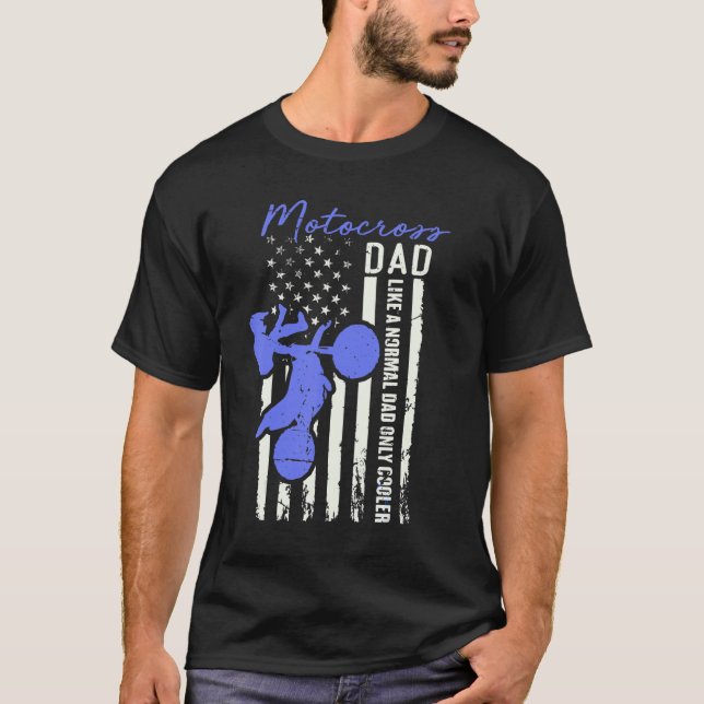Camiseta Funny Motocross Dad American Us Flag Cooler Dirt B (Anverso)