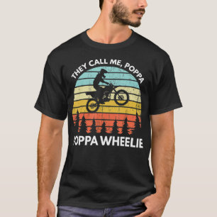 Camiseta Funny Motocross Vintage Dirt Bike Poppa Wheelie