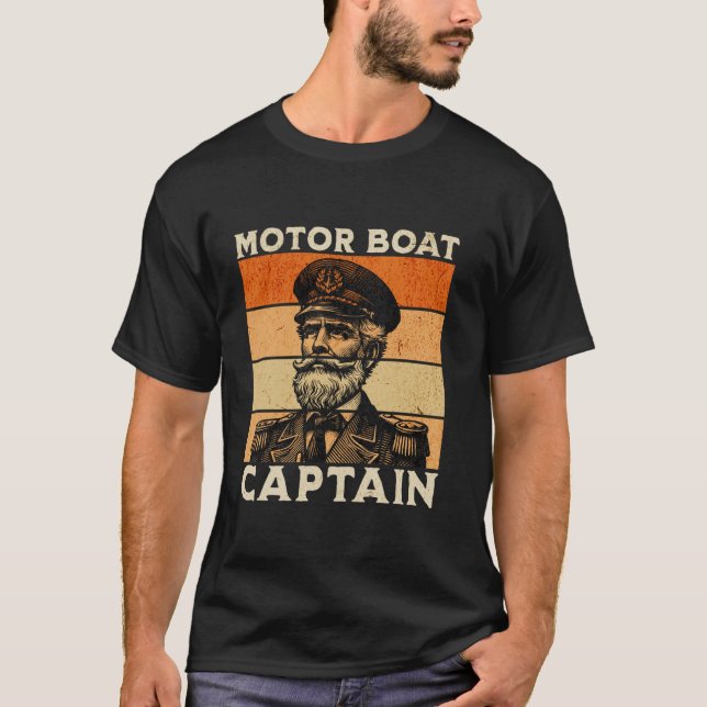 Camiseta Funny Motor Boat Captain Vintage (Anverso)