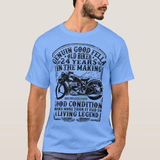Camiseta Funny Motor clásico de 24 años de edad Biker Retro